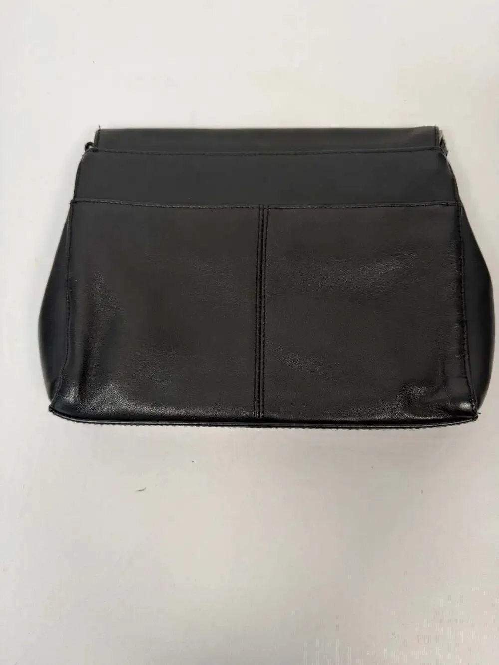 Worthington Black Leather Flap Clutch Purse
